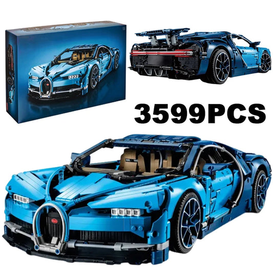3599PCS Bugattied Super Sport Car Building Block Model Racing Vehicle Hypercar Assemble Model Brick Toys Kids Adult For Gifts